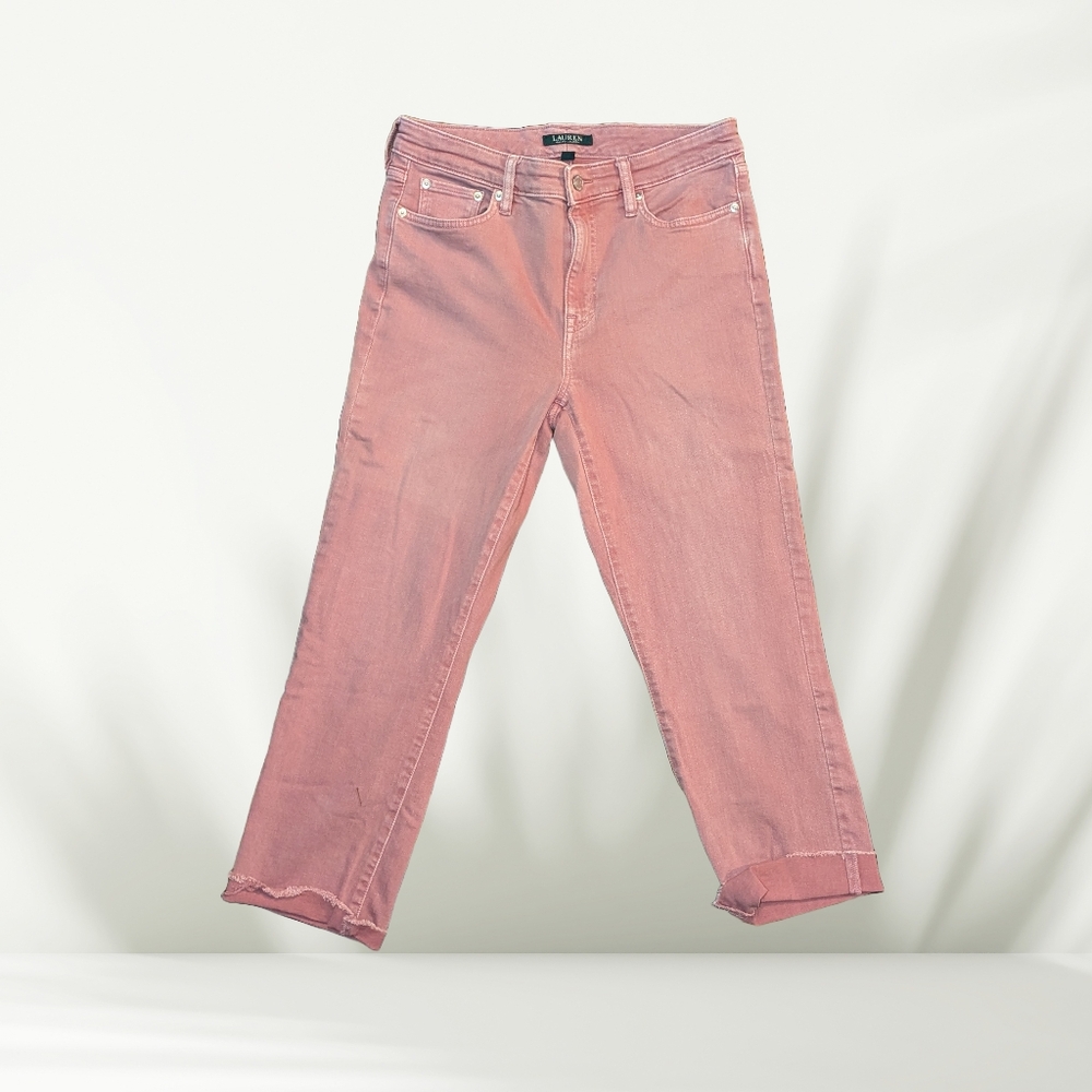 ​☀️ Ralph Lauren Premier Straight Ankle Cropped Jeans | Weathered Pink ☀️